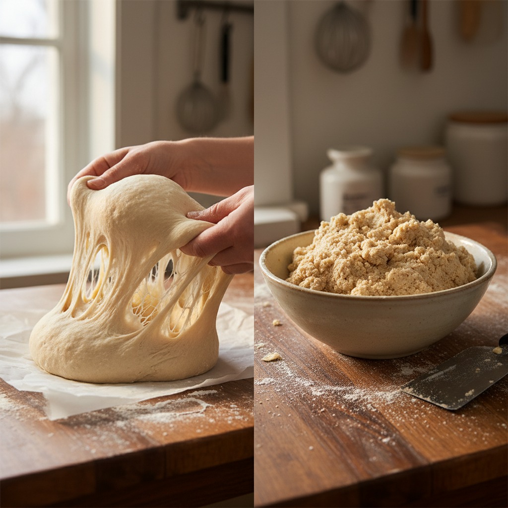 Low-carb wheat-based flours like Carbalose can form stretchable dough that traps air during baking. Almond flour lacks this structure, which is why almond flour “dough” behaves more like a thick batter than real bread dough.