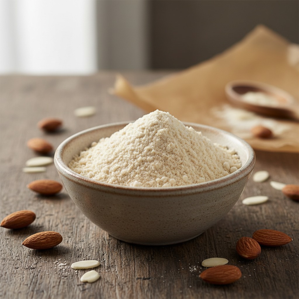 Almond flour is simply finely ground almonds. While it adds moisture and richness to baked goods, it lacks the gluten structure needed to create light, airy bread.
